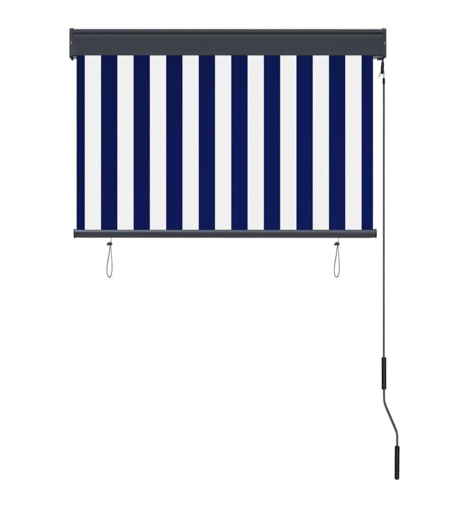 Aussenrollo 100 x 250 cm Blau und Weiss