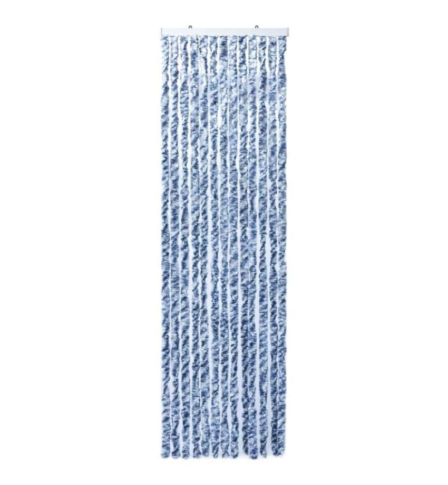 Insektenschutz-Vorhang Blau und Weiss 90x200 cm Chenille
