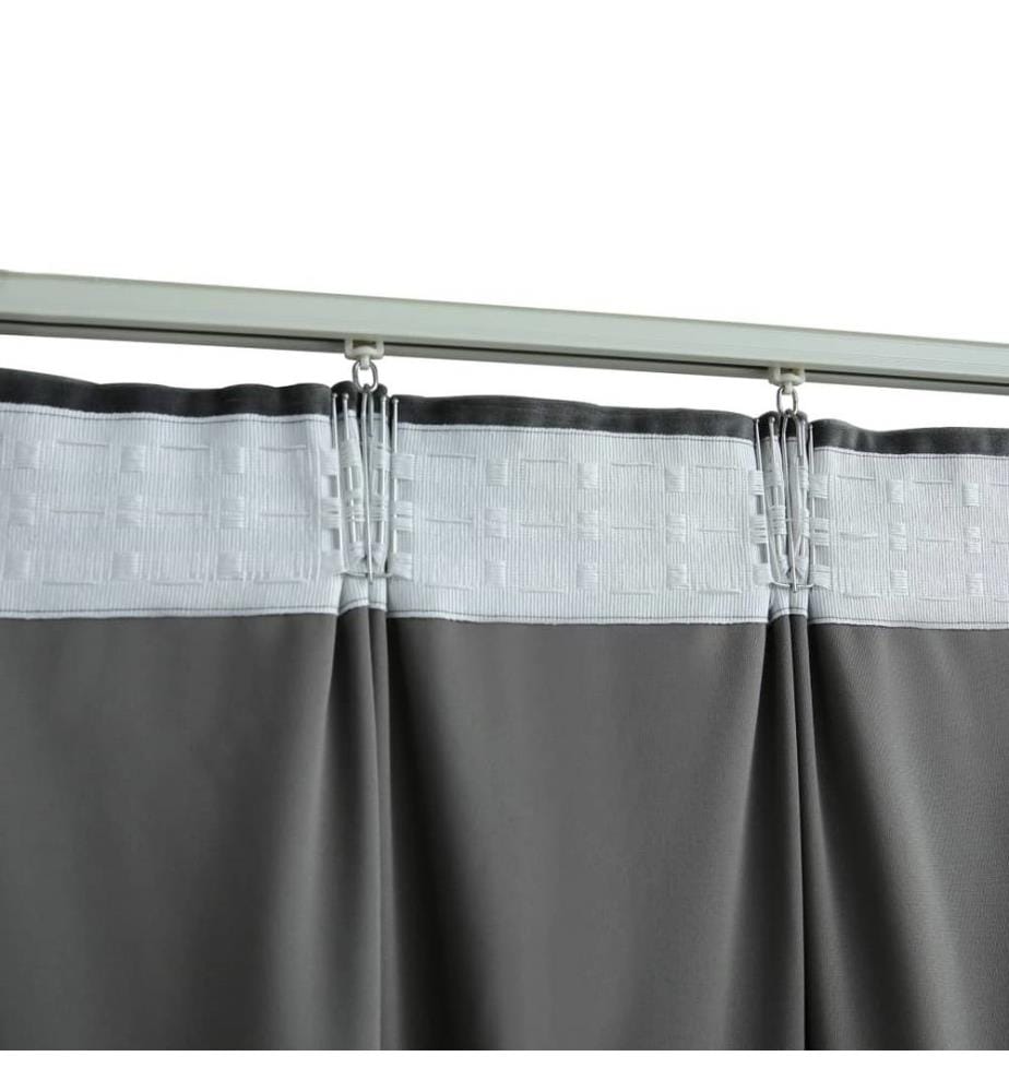 Verdunkelungsvorhänge mit Haken 2 Stk. Samt Anthrazit 140x225cm