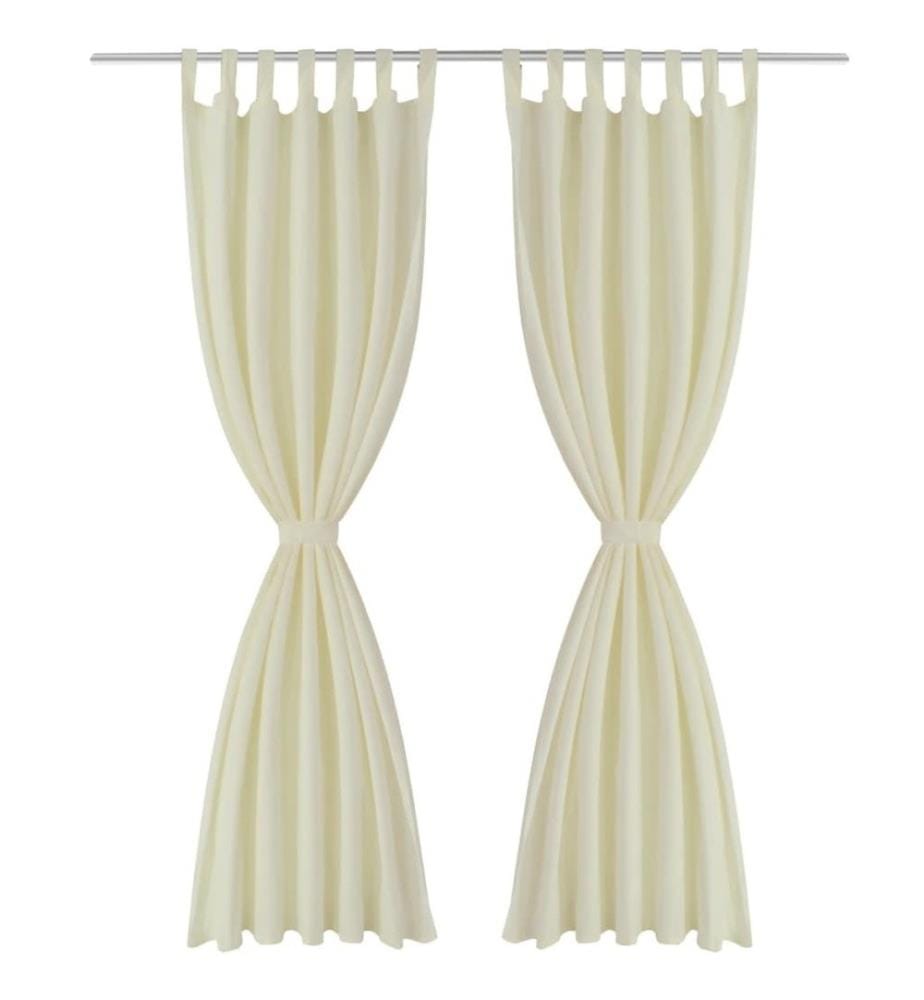 Vorhänge Gardinen aus Satin 2-teilig 140 x 175 cm Creme