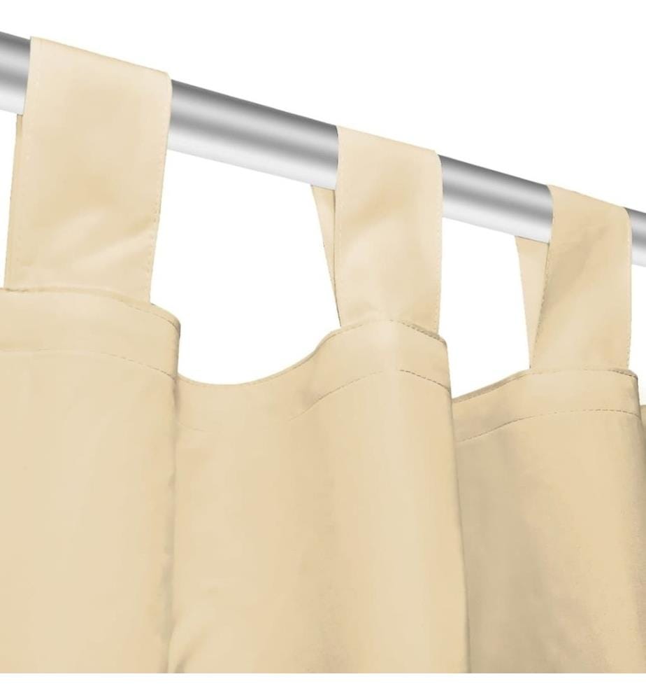 Rideau occultant avec boucles 2 pcs 140 x 225 cm Beige
