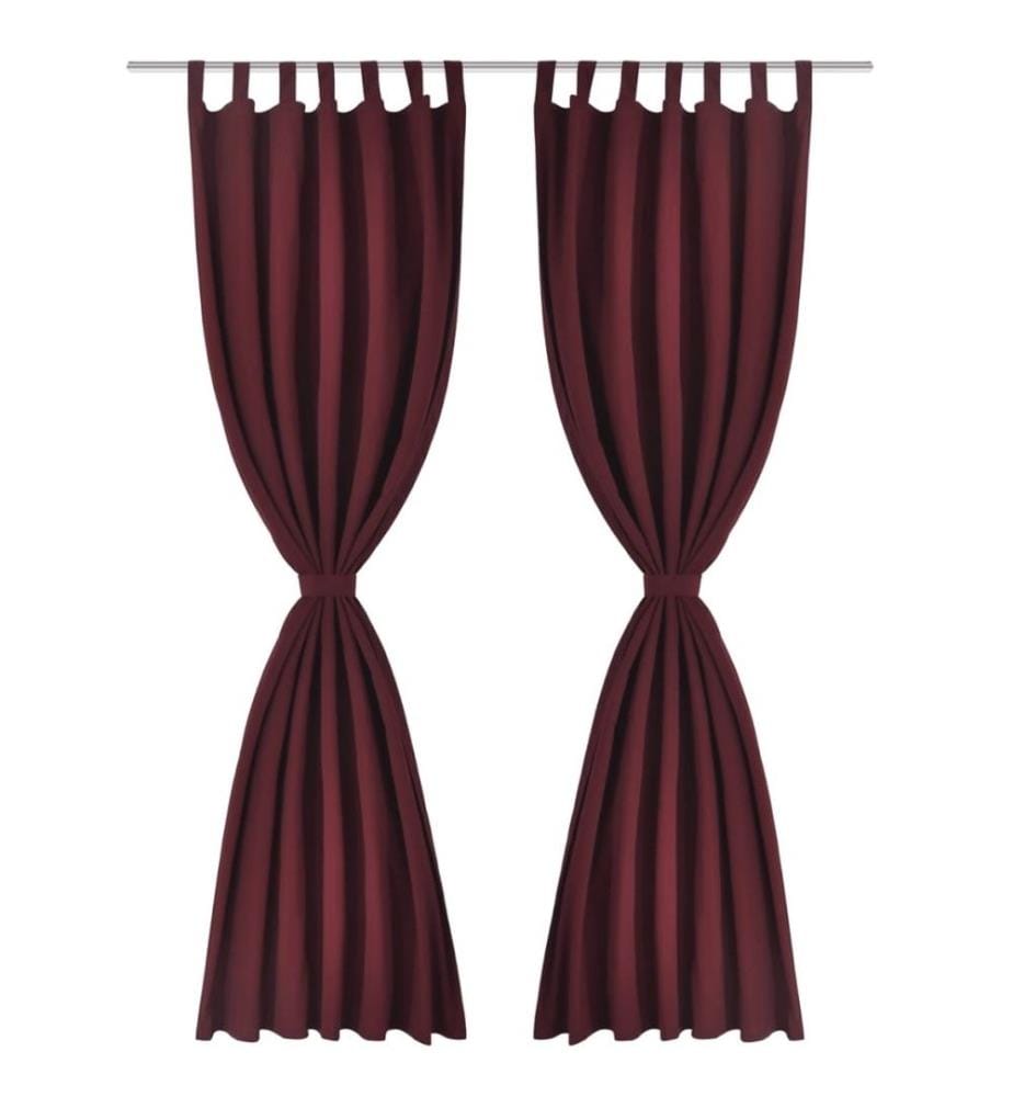 Vorhänge Gardinen aus Satin 2-teilig 140 x 225 cm Dunkelrot