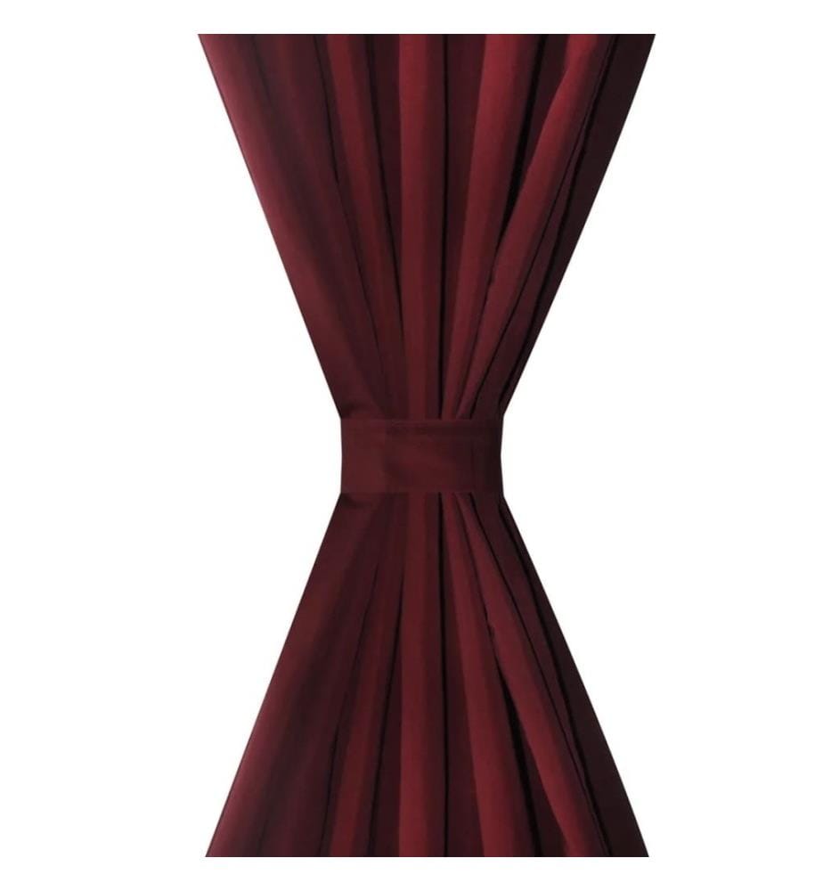 Vorhänge Gardinen aus Satin 2-teilig 140 x 225 cm Dunkelrot