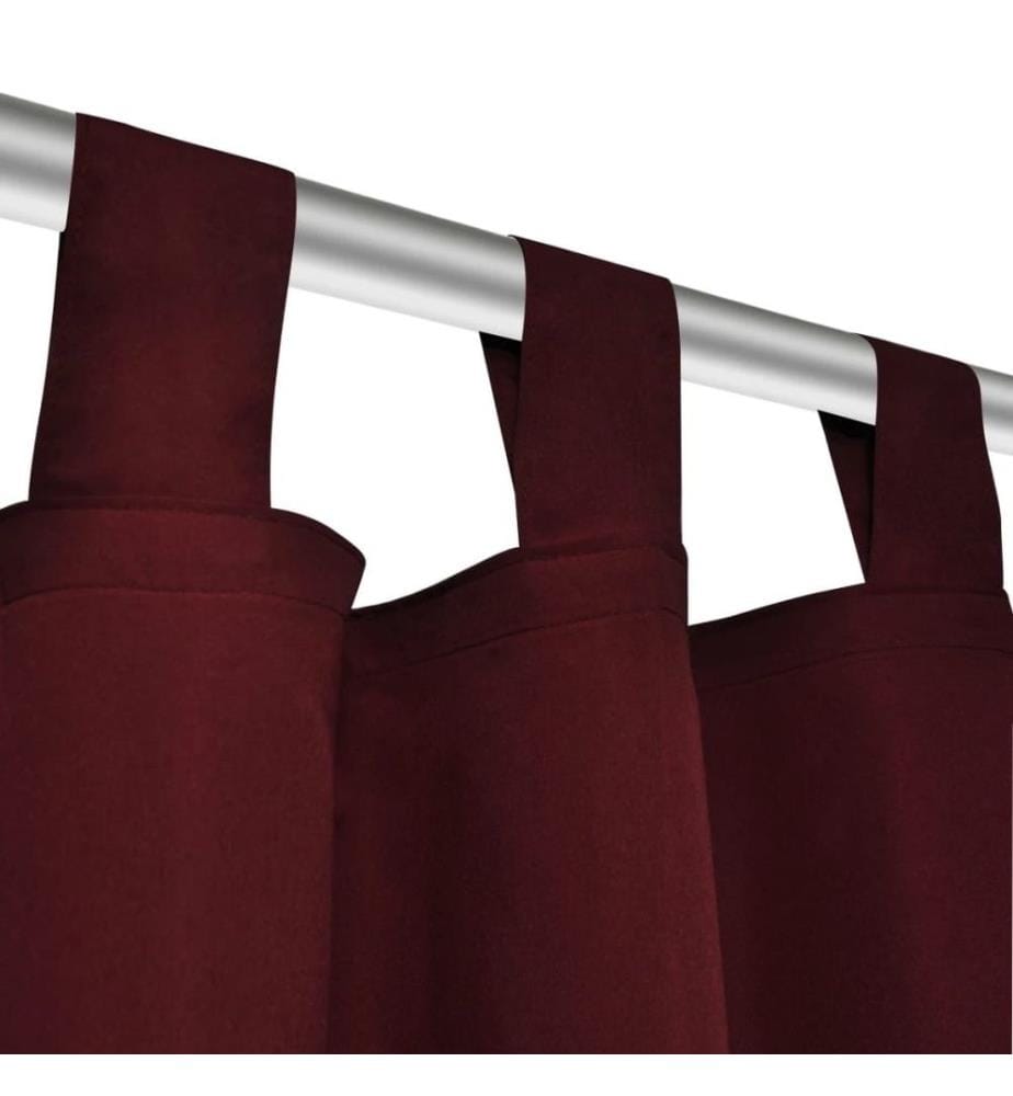Vorhänge Gardinen aus Satin 2-teilig 140 x 225 cm Dunkelrot