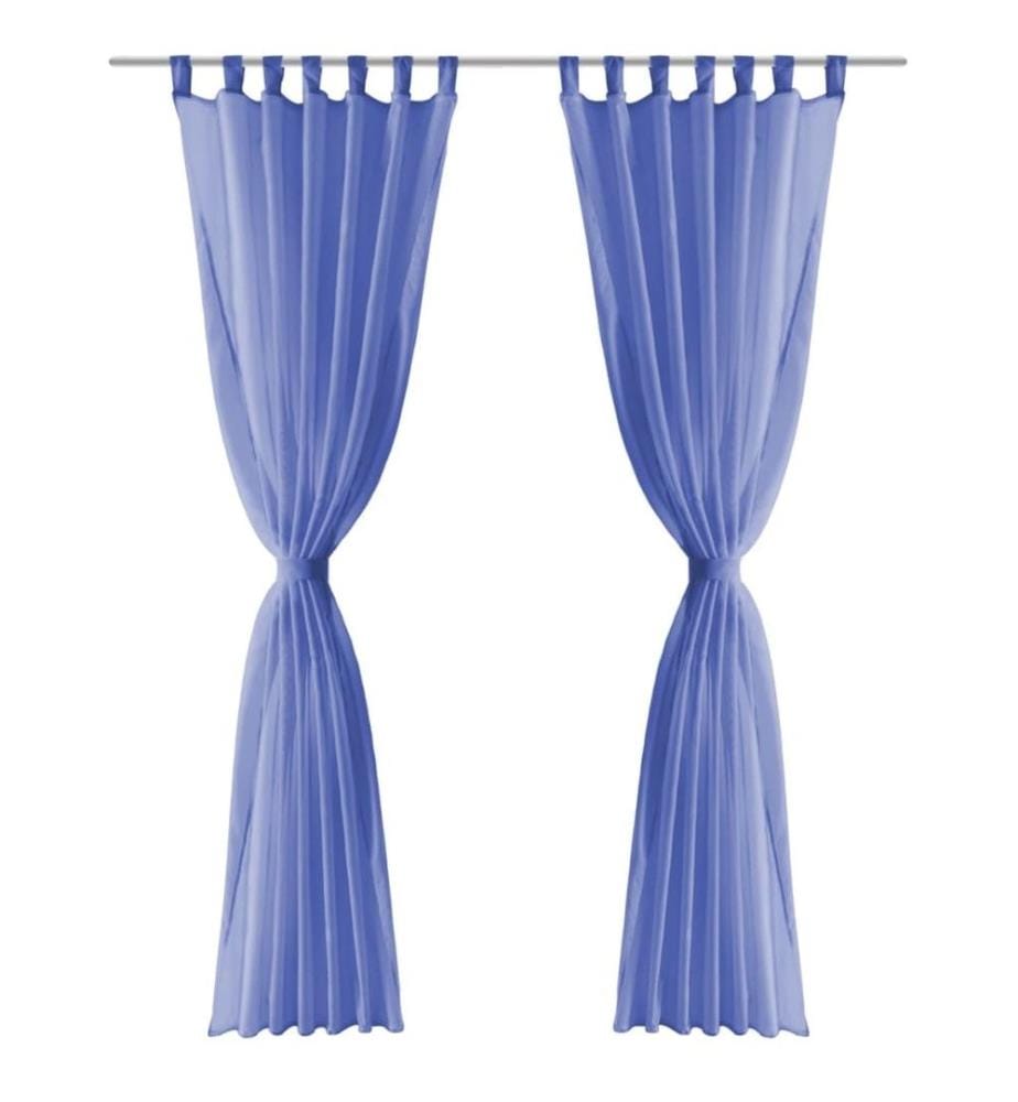 Voile-Gardinen 2 Stk. 140 x 225 cm Königsblau