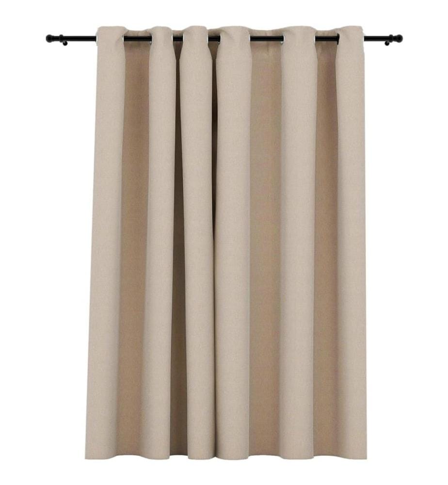 Rideau occultant Aspect de lin avec oeillets Beige 290x245 cm