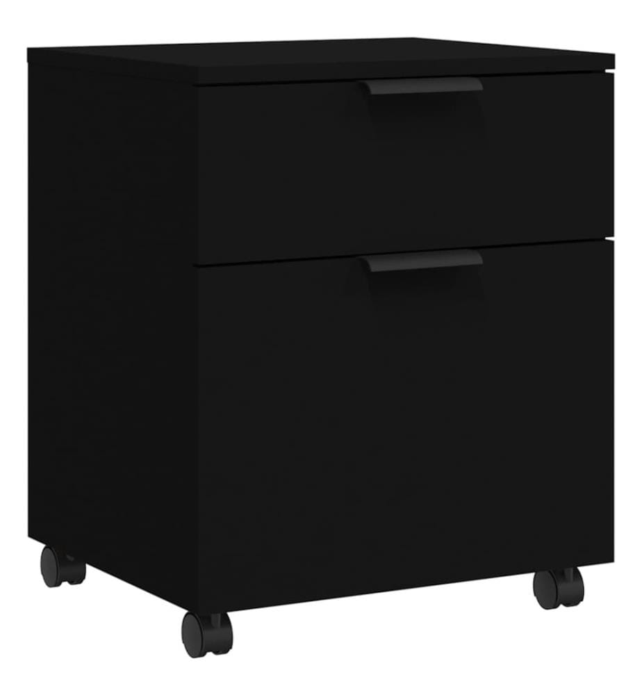 Mobiler Aktenschrank mit Rollen Schwarz 45x38x54 cm
