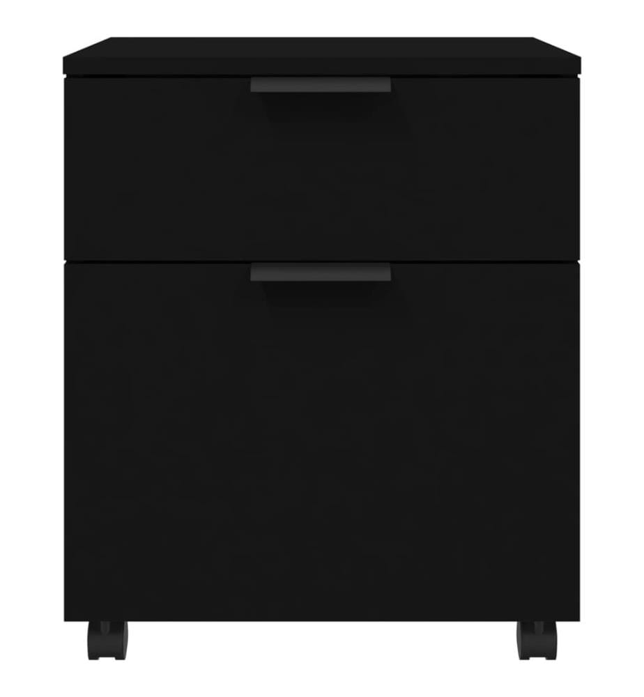 Mobiler Aktenschrank mit Rollen Schwarz 45x38x54 cm