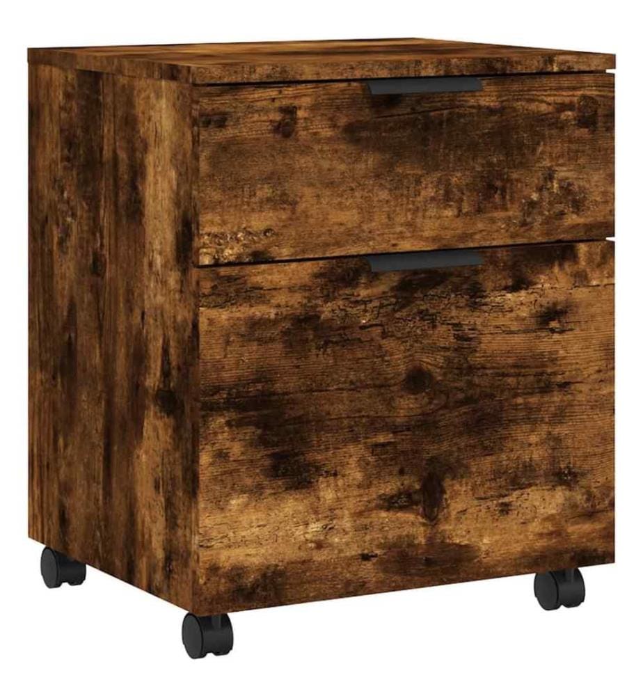 Mobiler Aktenschrank mit Rollen Räuchereiche 45x38x54 cm