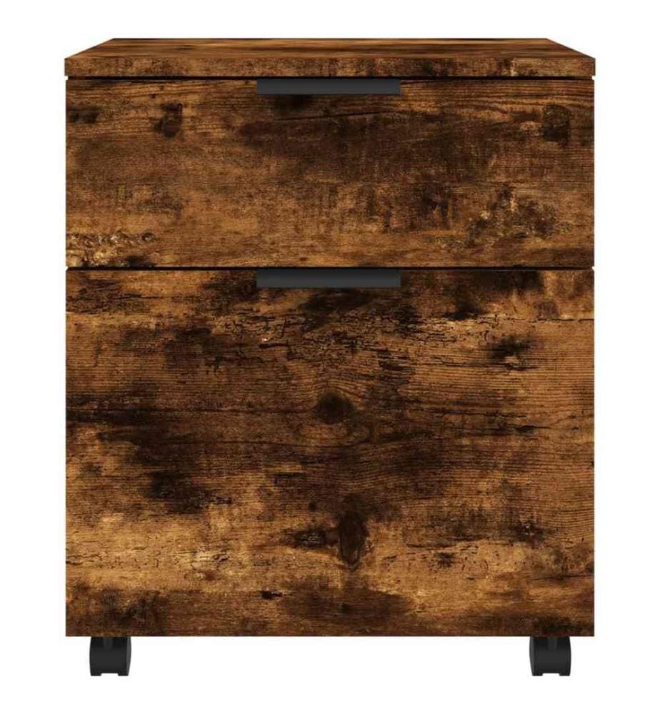 Mobiler Aktenschrank mit Rollen Räuchereiche 45x38x54 cm