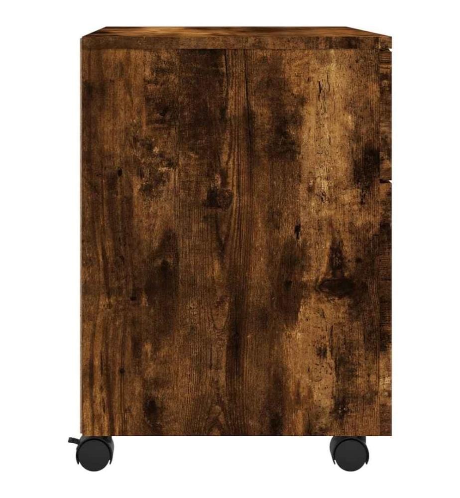 Mobiler Aktenschrank mit Rollen Räuchereiche 45x38x54 cm