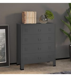 Industrial Kommode mit Schubladen Anthrazit 78x40x93 cm Metall