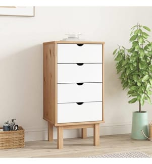 Schubladenschrank OTTA Braun&Weiss 46x39,5x90 cm Massivholz