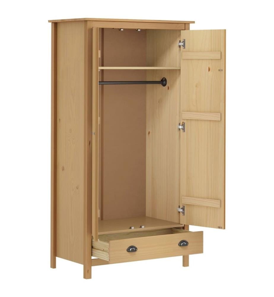 Garde-robe à 2 portes Hill 89x50x170 cm Bois de pin solide