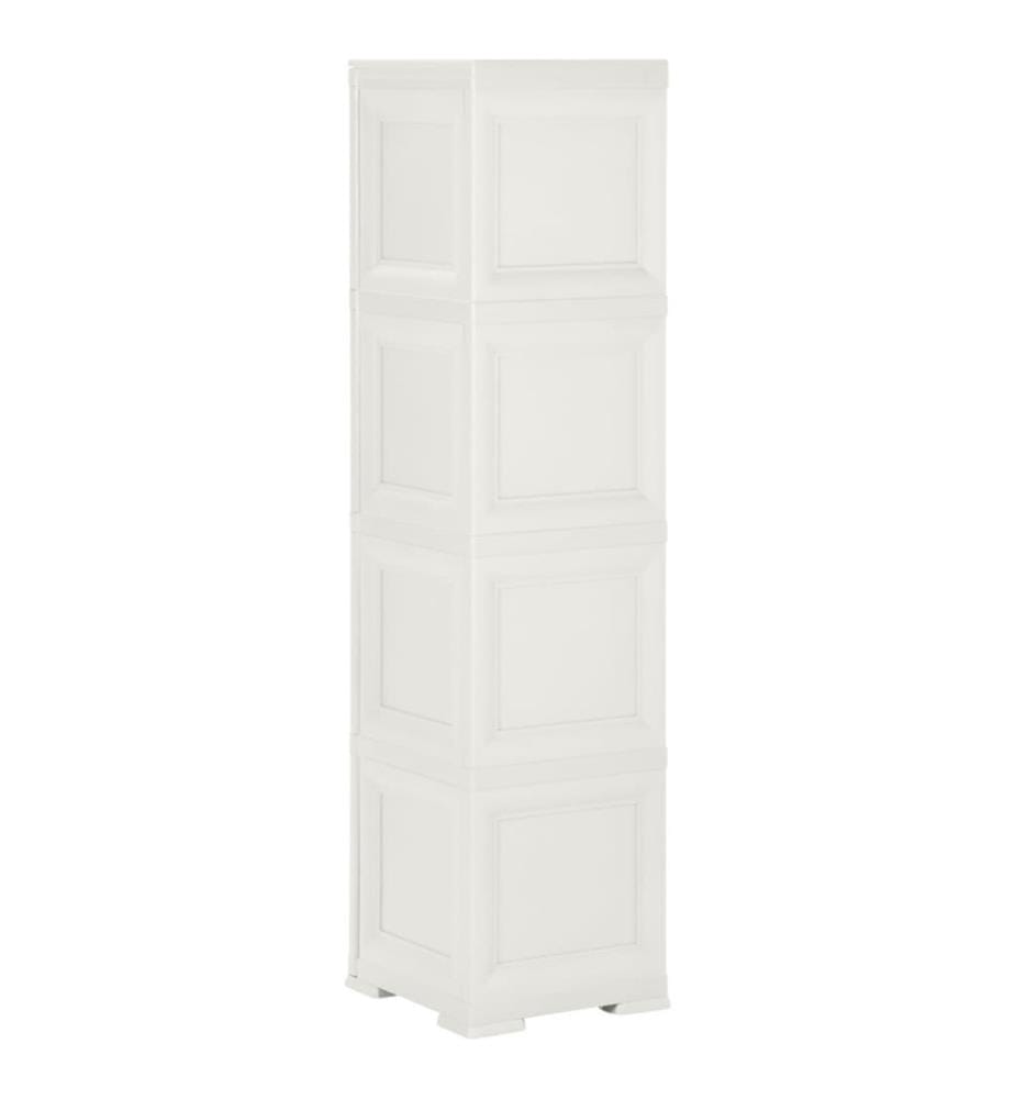 Kunststoffschrank 40x43x164 cm Holzdesign Angora-Weiss