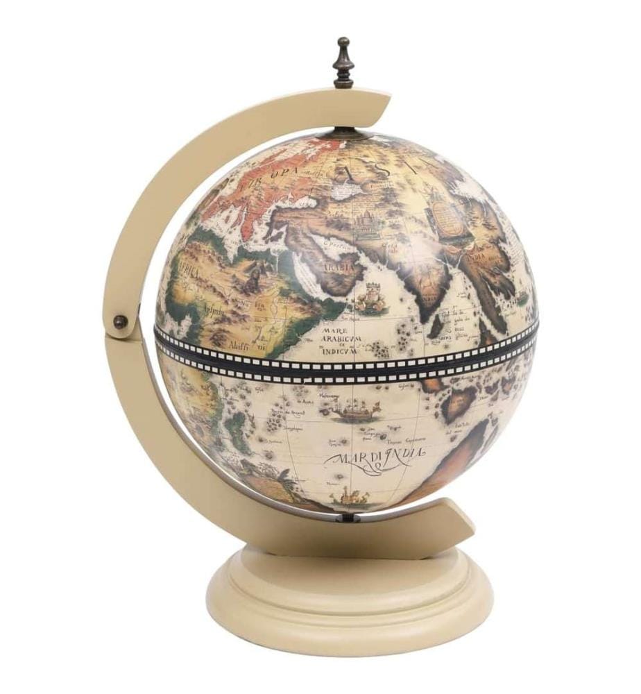 Support de vin globe de dessus de table Bois d'eucalyptus Blanc