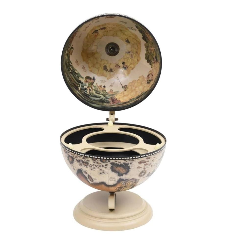 Support de vin globe de dessus de table Bois d'eucalyptus Blanc