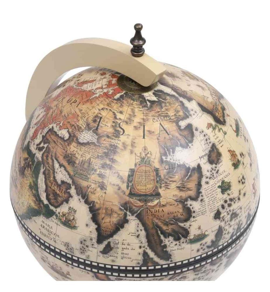 Support de vin globe de dessus de table Bois d'eucalyptus Blanc