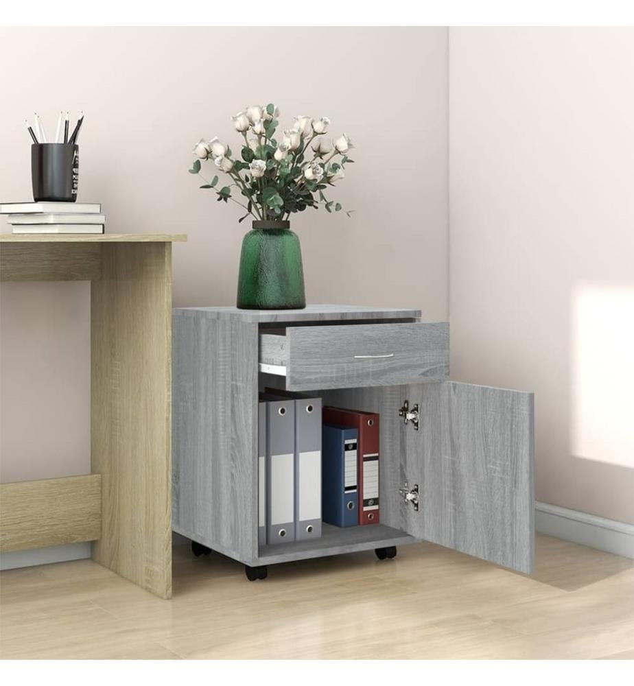 Rollschrank Grau Sonoma 45x38x54 cm Holzwerkstoff