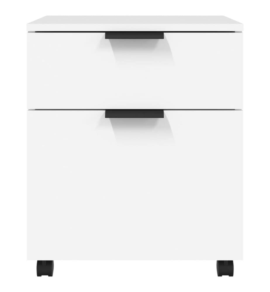 Mobiler Aktenschrank mit Rollen Weiss 45x38x54 cm Holzwerkstoff