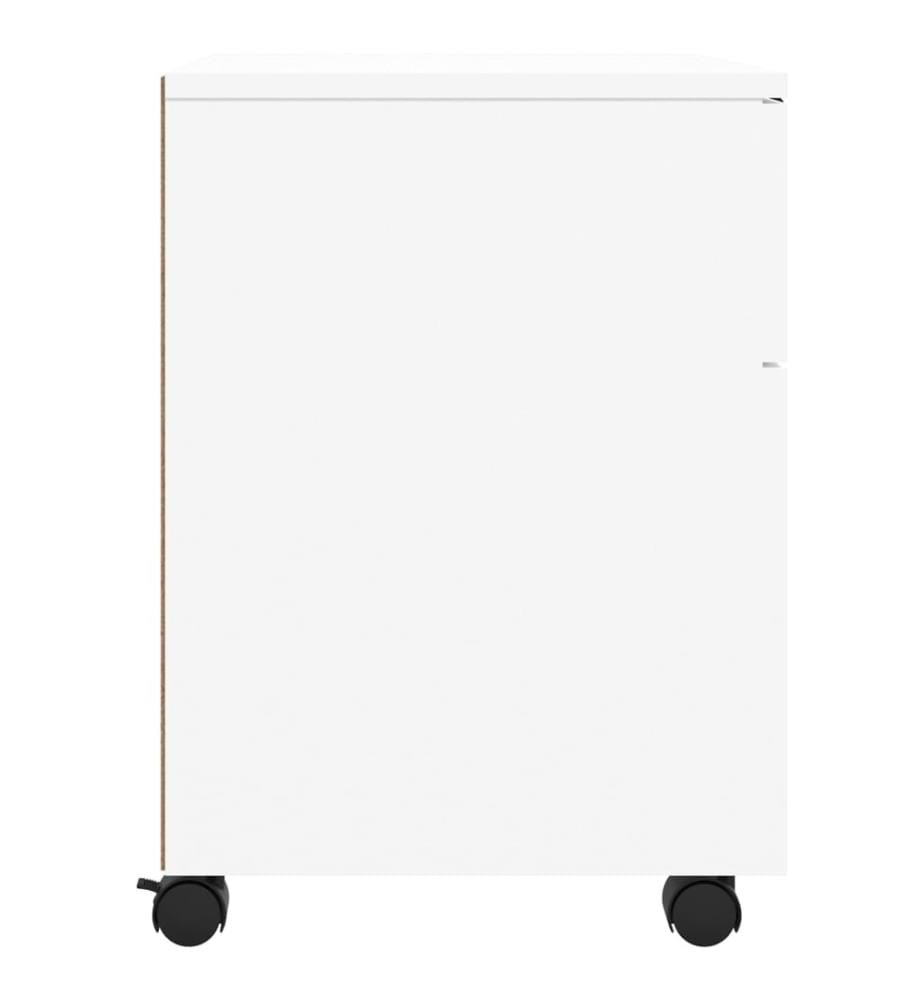 Mobiler Aktenschrank mit Rollen Weiss 45x38x54 cm Holzwerkstoff