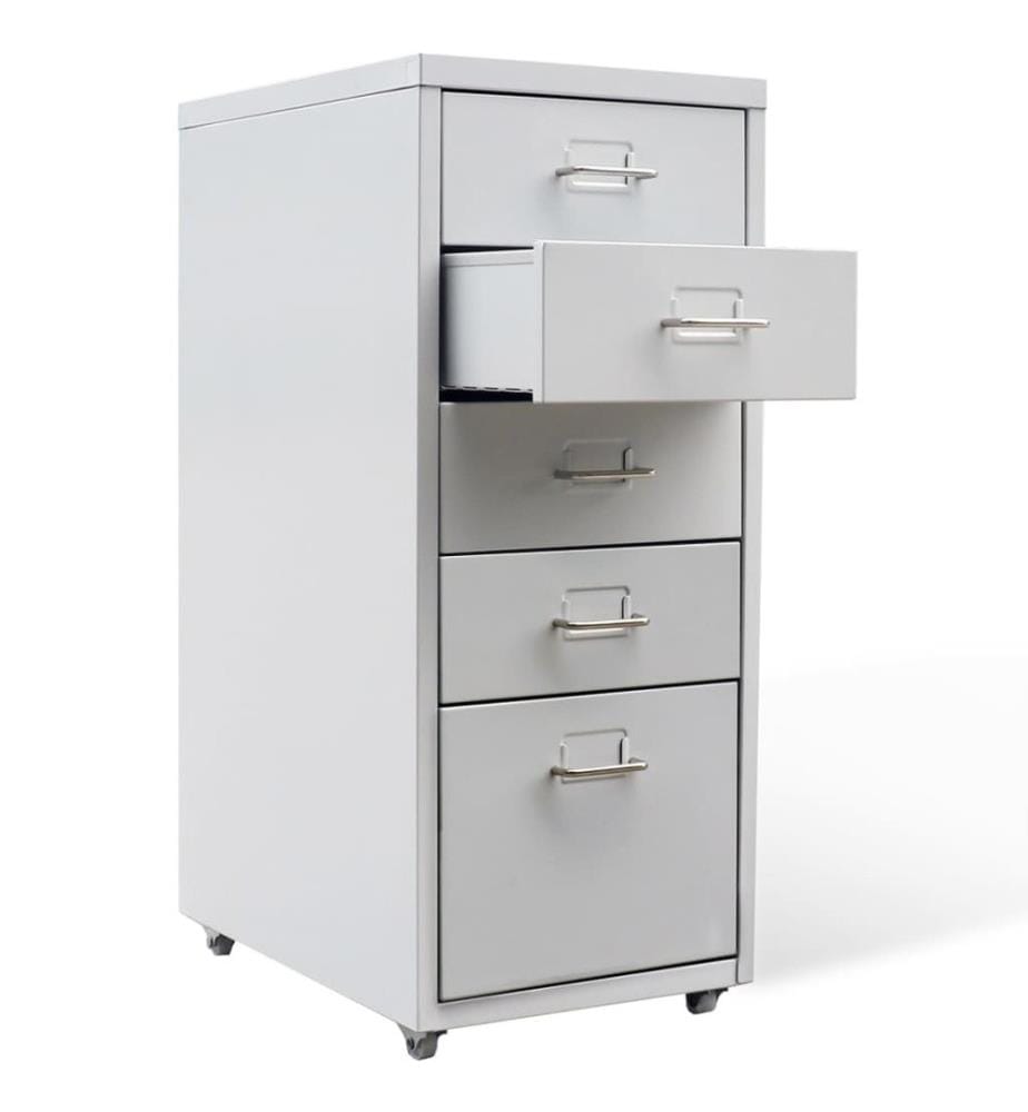 Registerschrank mit 5 Schubladen Grau 68,5 cm Stahl