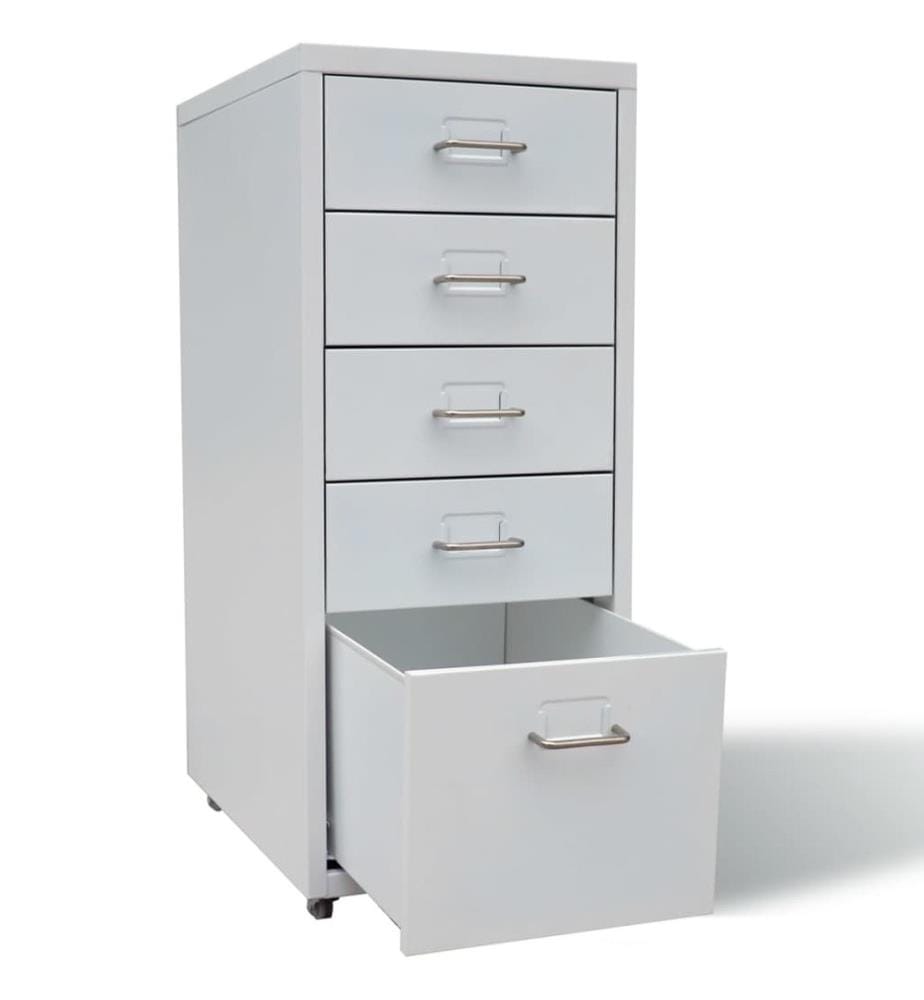 Registerschrank mit 5 Schubladen Grau 68,5 cm Stahl