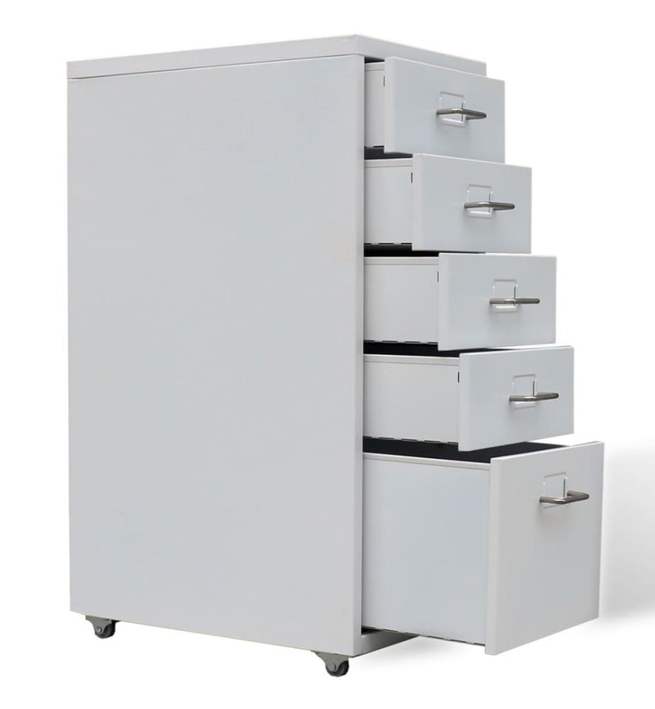 Registerschrank mit 5 Schubladen Grau 68,5 cm Stahl
