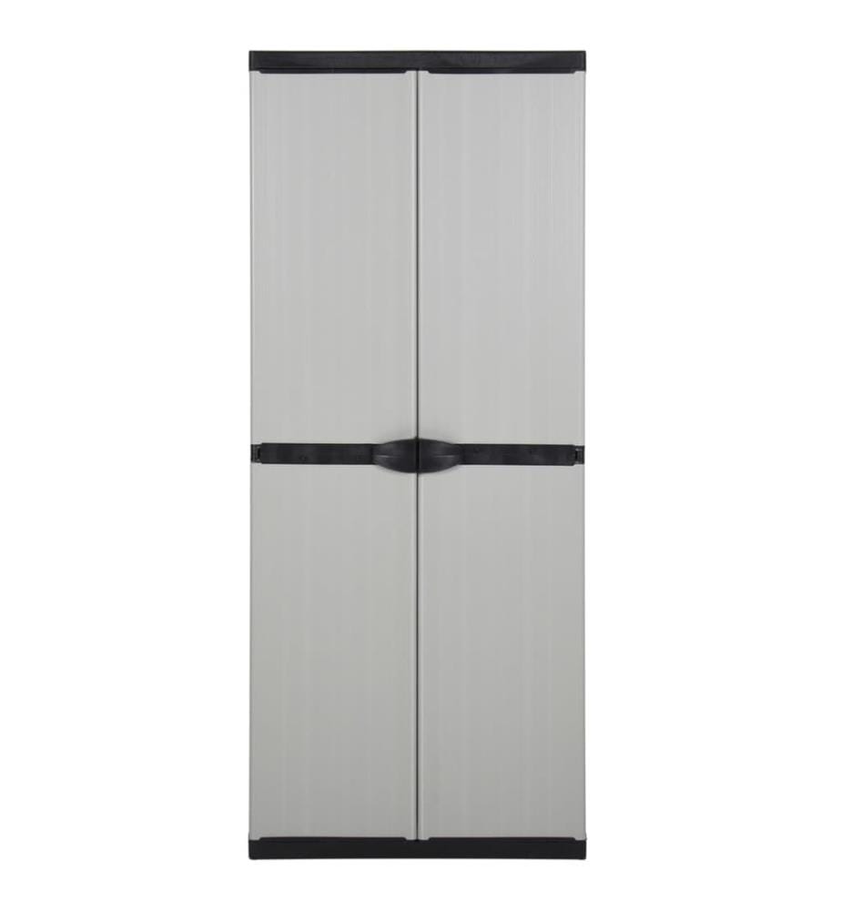 Armoire de rangement de jardin 3 étagères Gris/noir 68x40x168cm