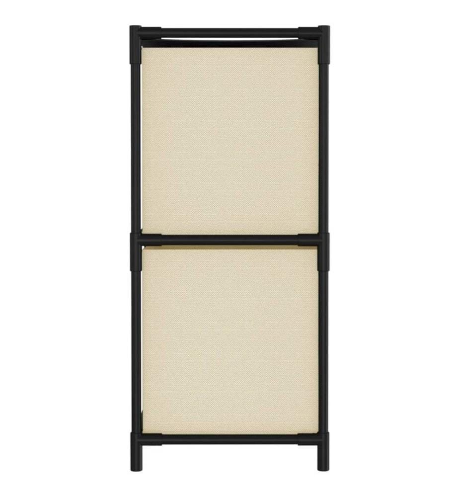 Armoire de rangement 4 paniers en tissu Crème 63x30x71 cm Acier