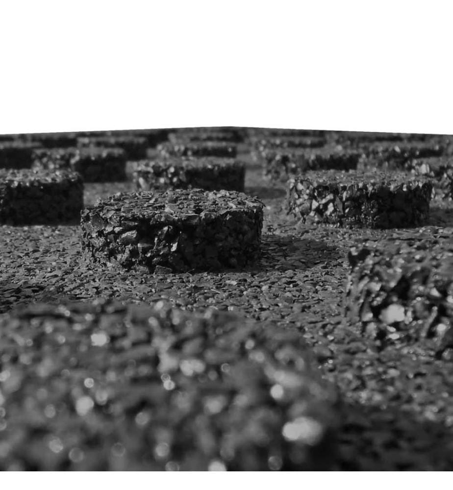 Fallschutzfliesen 12 Stk. Gummi 50 x 50 x 3 cm Schwarz