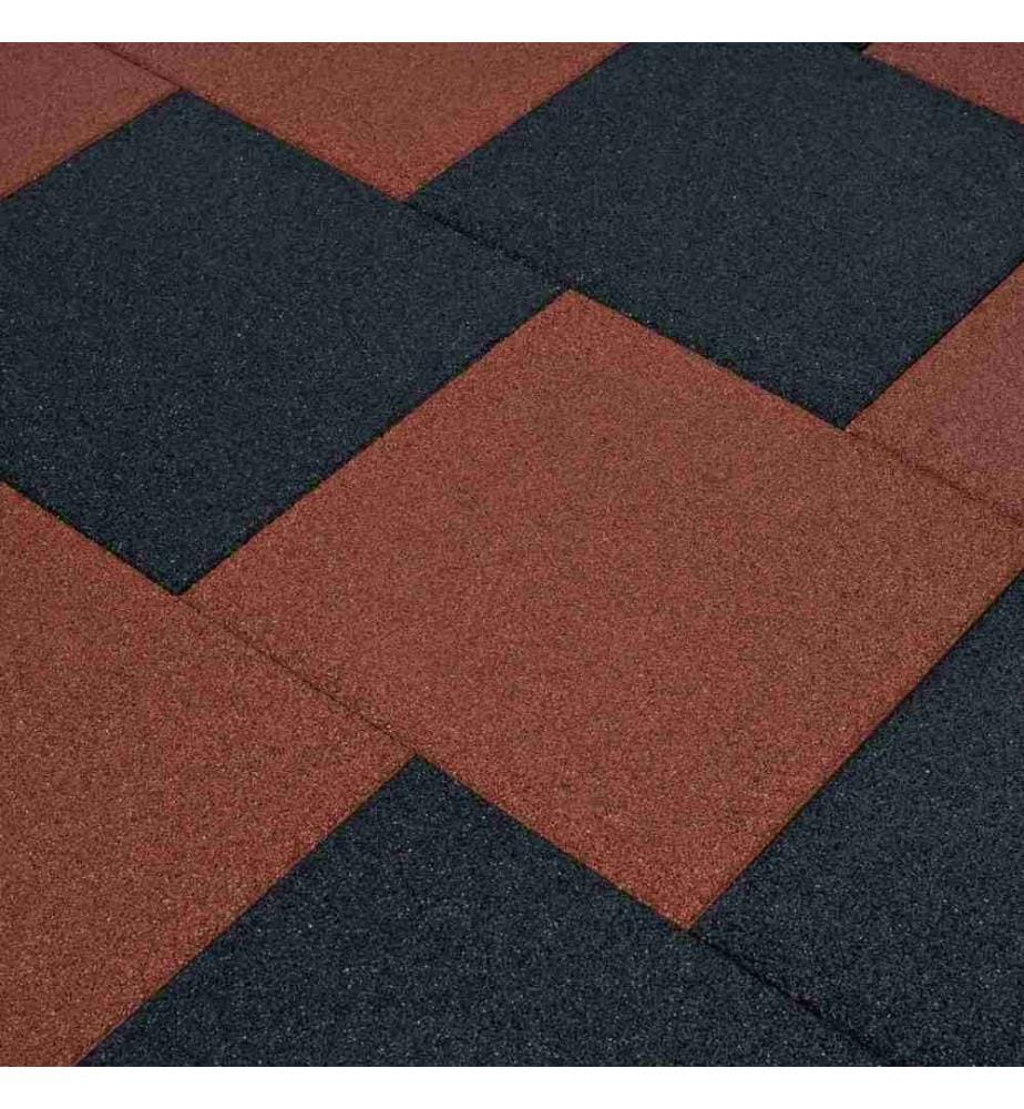 Fallschutzfliesen 24 Stk. Gummi 50 x 50 x 3 cm Schwarz