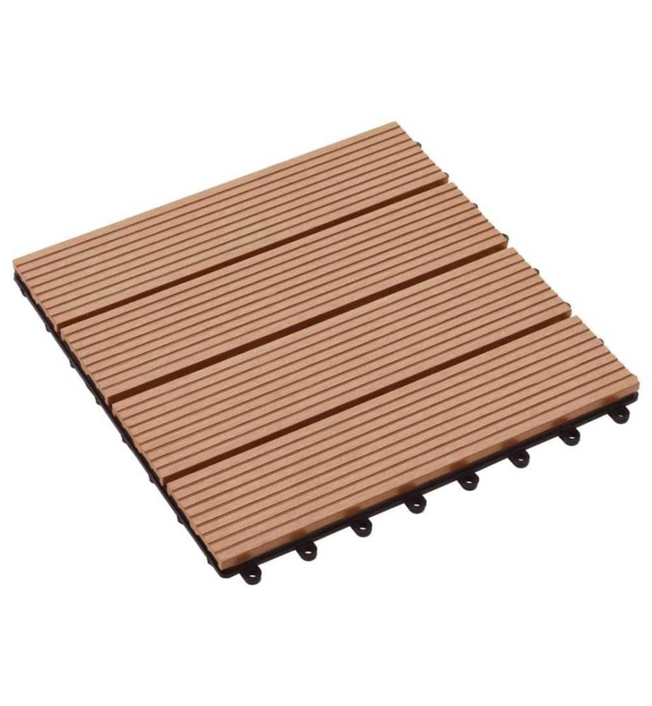 22 Stk. Terrassenfliesen 30 x 30 cm 2 qm WPC Teakholzfarbe