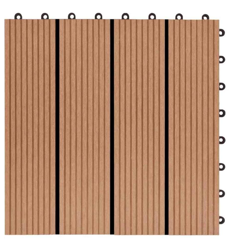 22 Stk. Terrassenfliesen 30 x 30 cm 2 qm WPC Teakholzfarbe