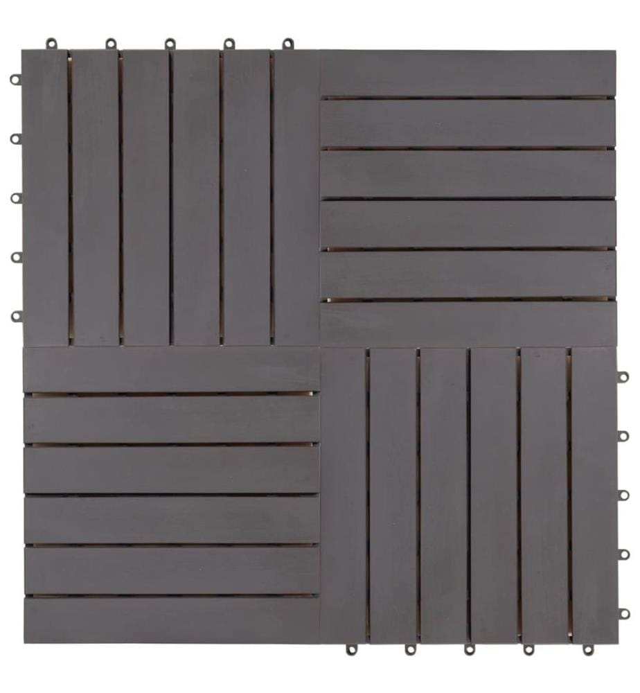 Terrassenfliesen 30 Stk. Grau 30 x 30 cm Massivholz Akazie