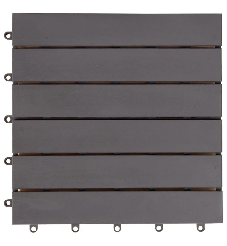 Terrassenfliesen 30 Stk. Grau 30 x 30 cm Massivholz Akazie