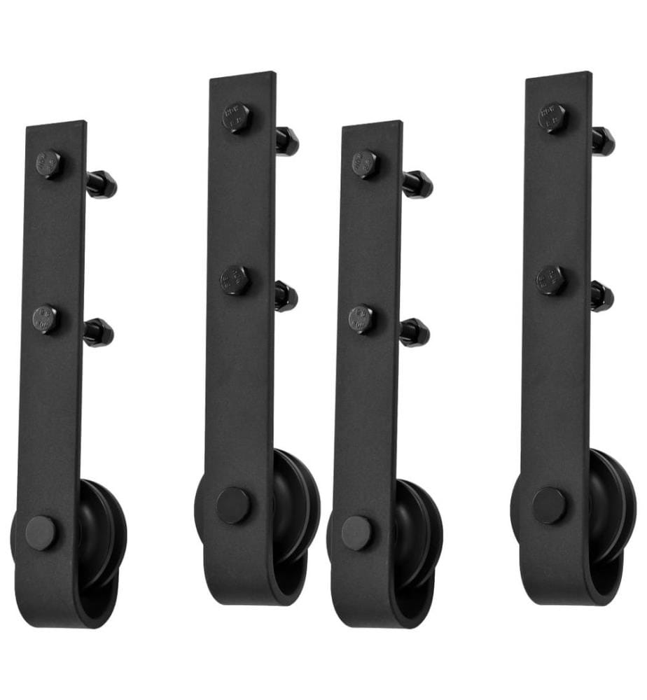 Schiebetür-Beschlagsätze 2 Stk. 183 cm Stahl Schwarz
