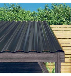 Dachpaneele 12 Stk Pulverbeschichteter Stahl Anthrazit 100x36cm