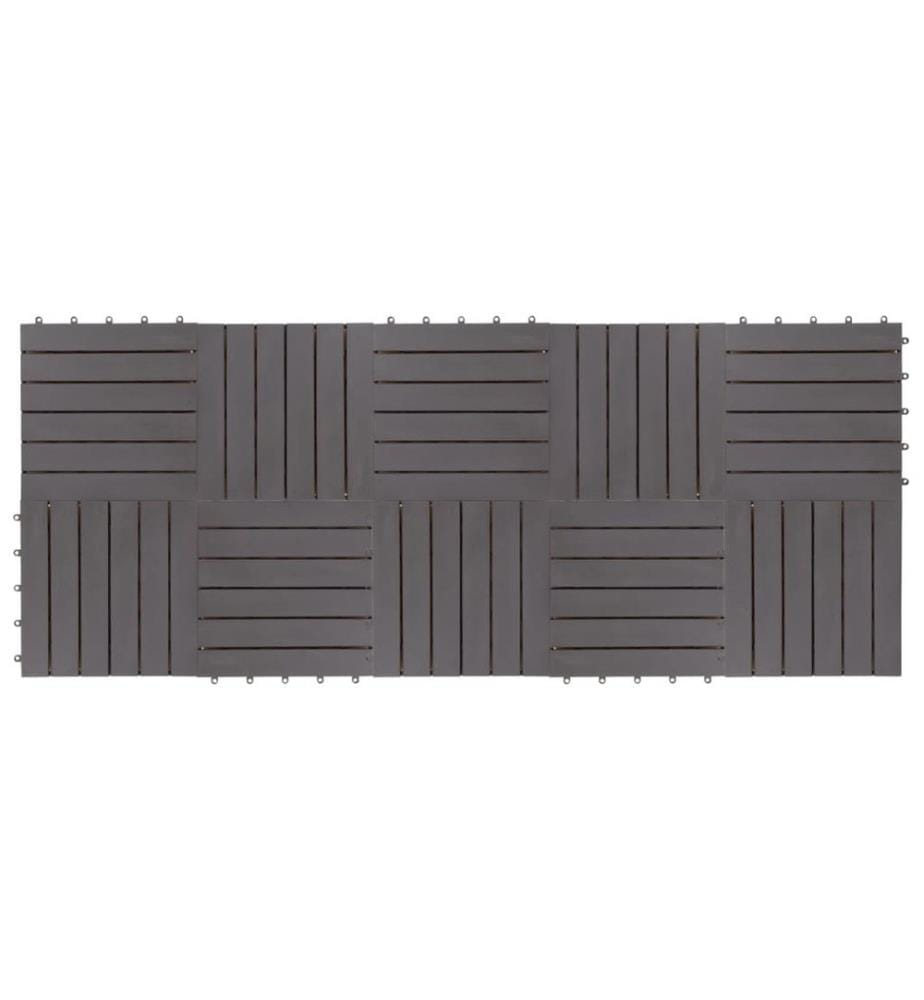 Terrassenfliesen 10 Stk. Grau 30 x 30 cm Massivholz Akazie
