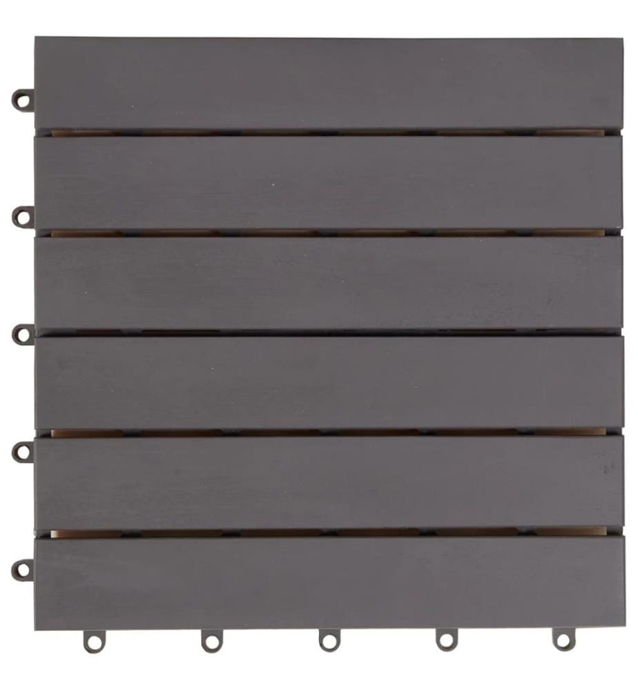 Terrassenfliesen 10 Stk. Grau 30 x 30 cm Massivholz Akazie