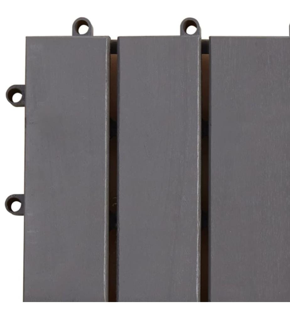 Terrassenfliesen 10 Stk. Grau 30×30 cm Massivholz Akazie