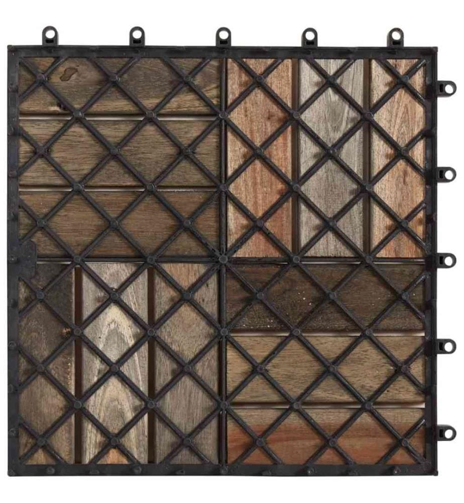 Terrassenfliesen 10 Stk. Grau 30×30 cm Massivholz Akazie