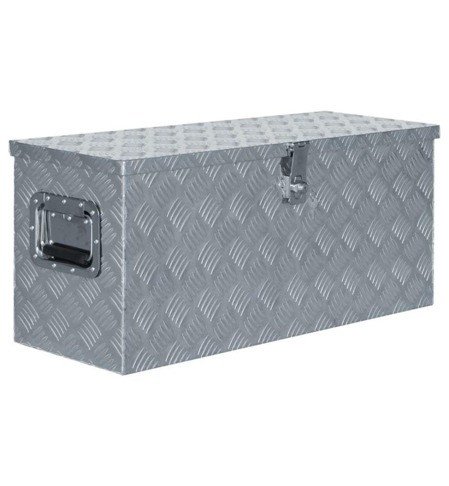 Aluminiumkiste 80×30×35 cm Silbern