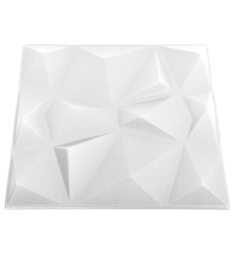 Panneaux muraux 3D 24 pcs 50x50 cm Blanc diamant 6 m²