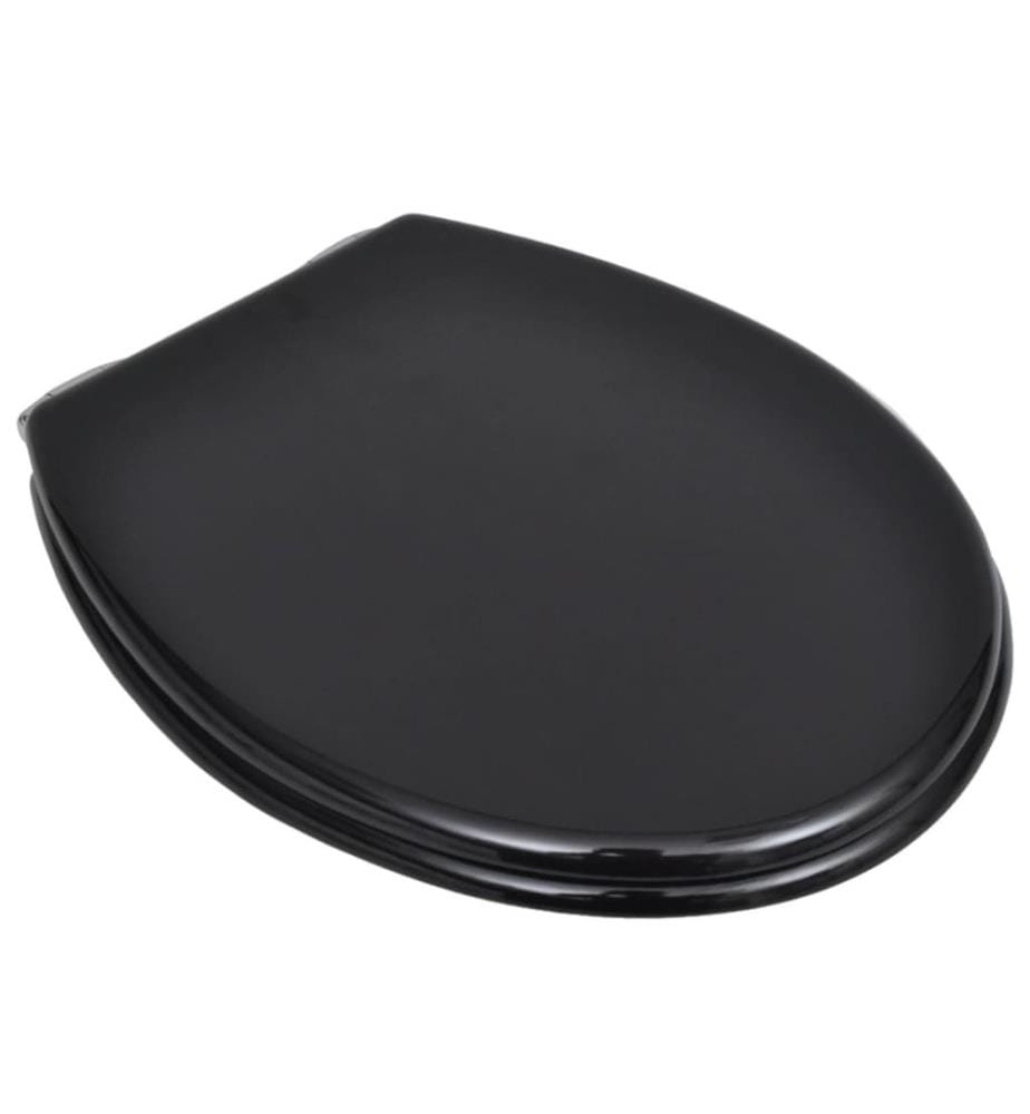 Siège de toilette MDF Couvercle à fermeture en douceur Noir