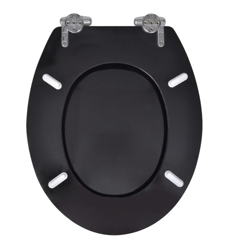 Siège de toilette MDF Couvercle à fermeture en douceur Noir