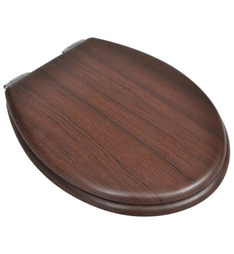 Siège de toilette MDF Couvercle à fermeture en douceur Marron