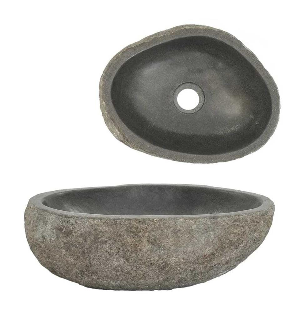 Lavabo en pierre de rivière Ovale 29-38 cm