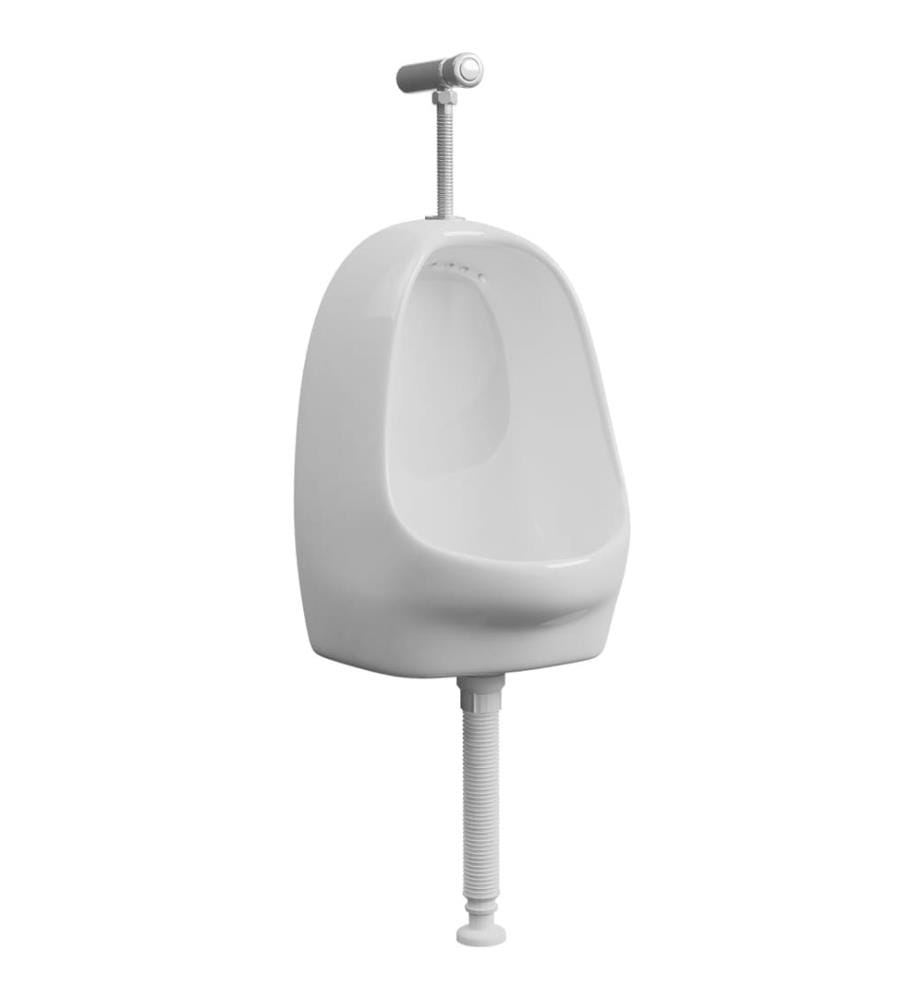 Wandurinal mit Spülventil Keramik Weiss