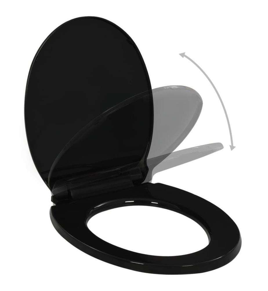 Abattant WC à fermeture en douceur Libération rapide Noir